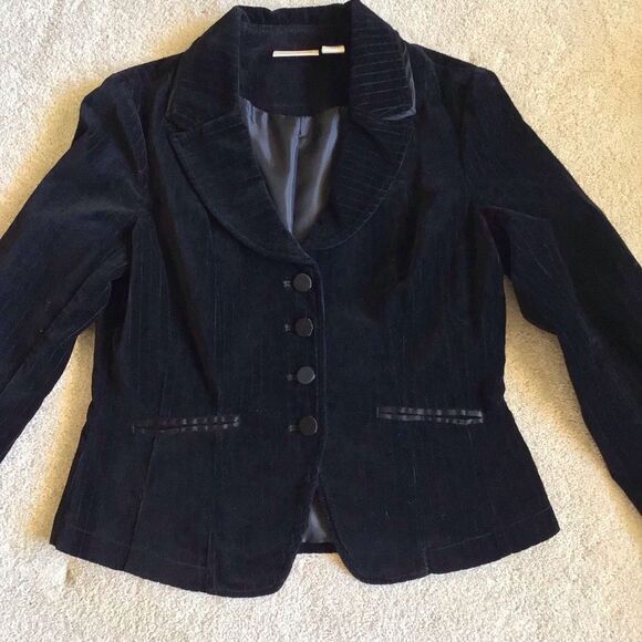Black RARE Vintage Y2K DKNY JEANS velvet jacket - Picture 2 of 8